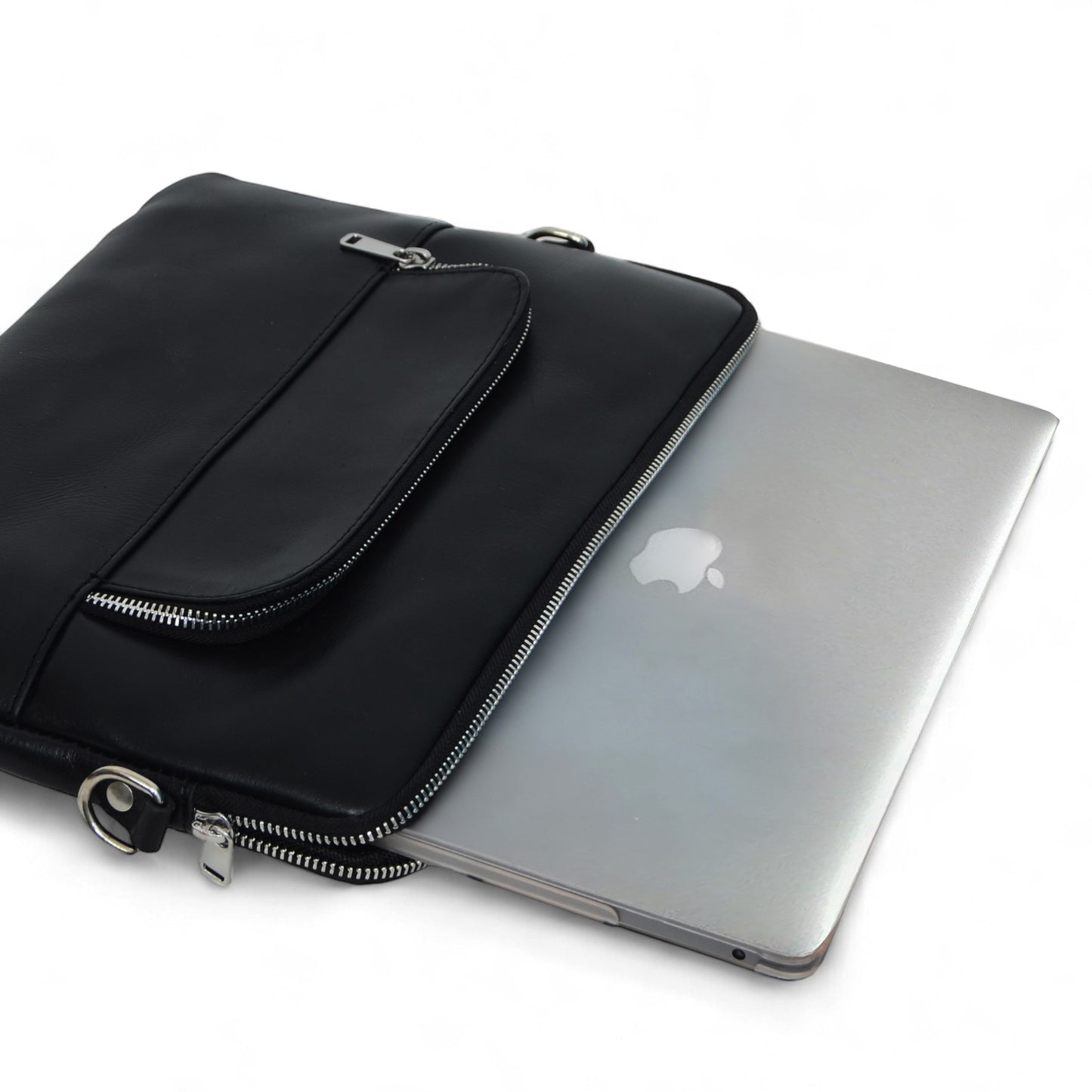 Tech Leather Laptop Sleeve - Black