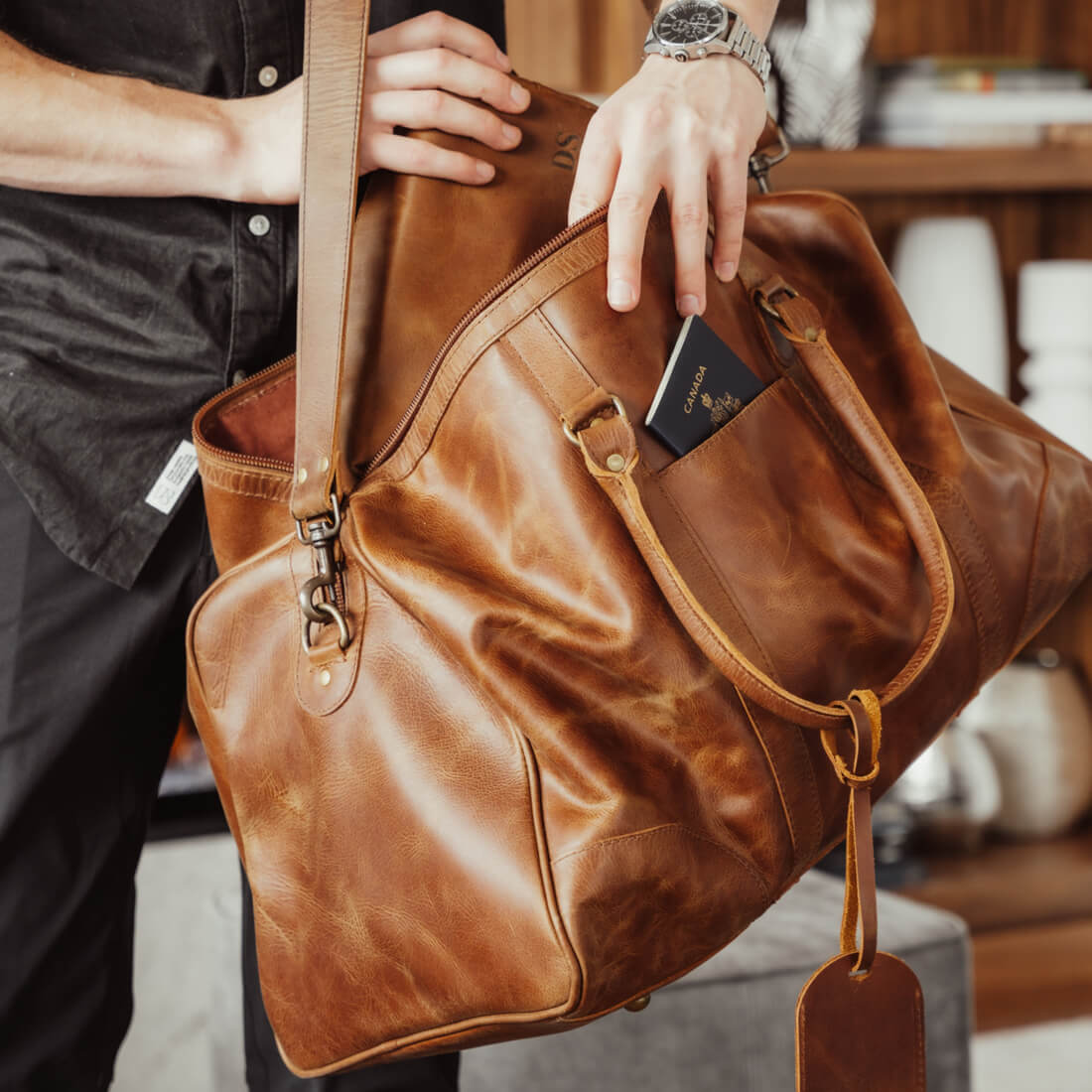 Executive Tourist Gift Set - Saddle Brown