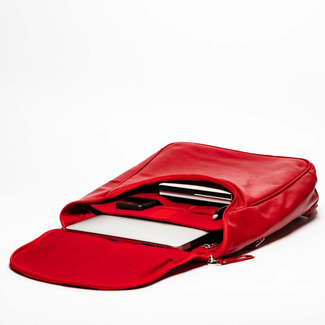 Kelly Leather Backpack - Red