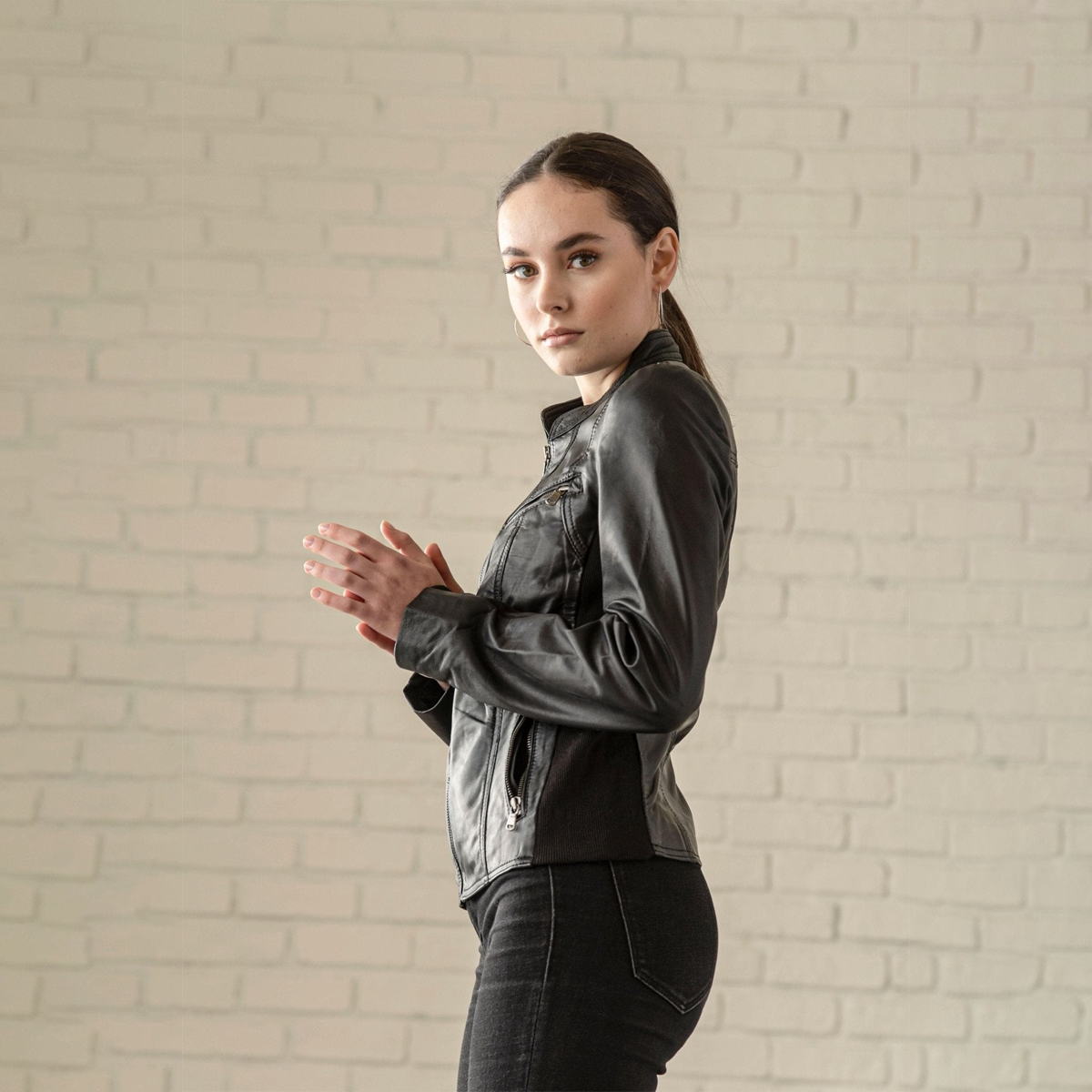 Daisy Leather Jacket - Blue