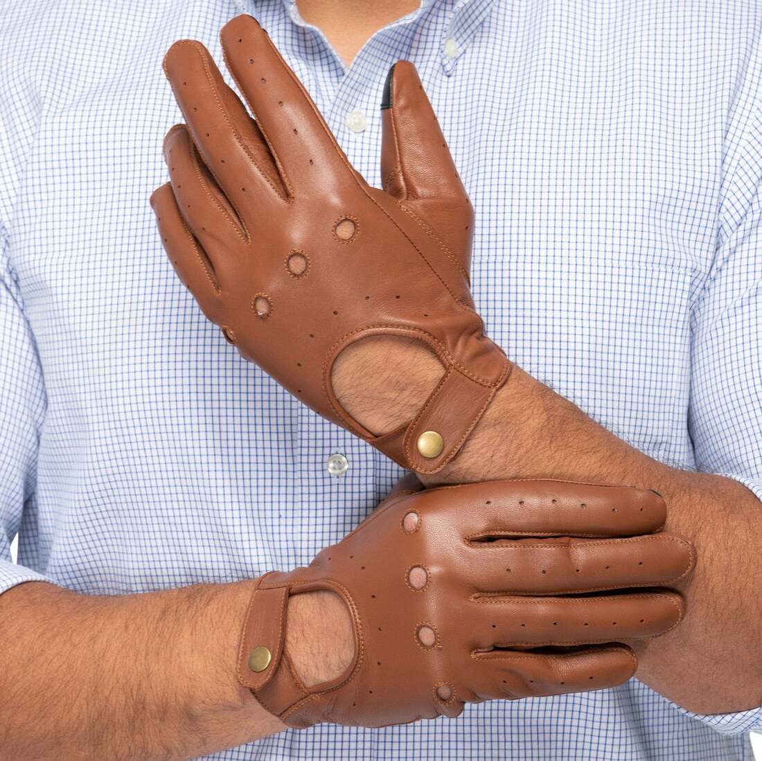 š Leather Driving Gloves Men - Tan (100% off)