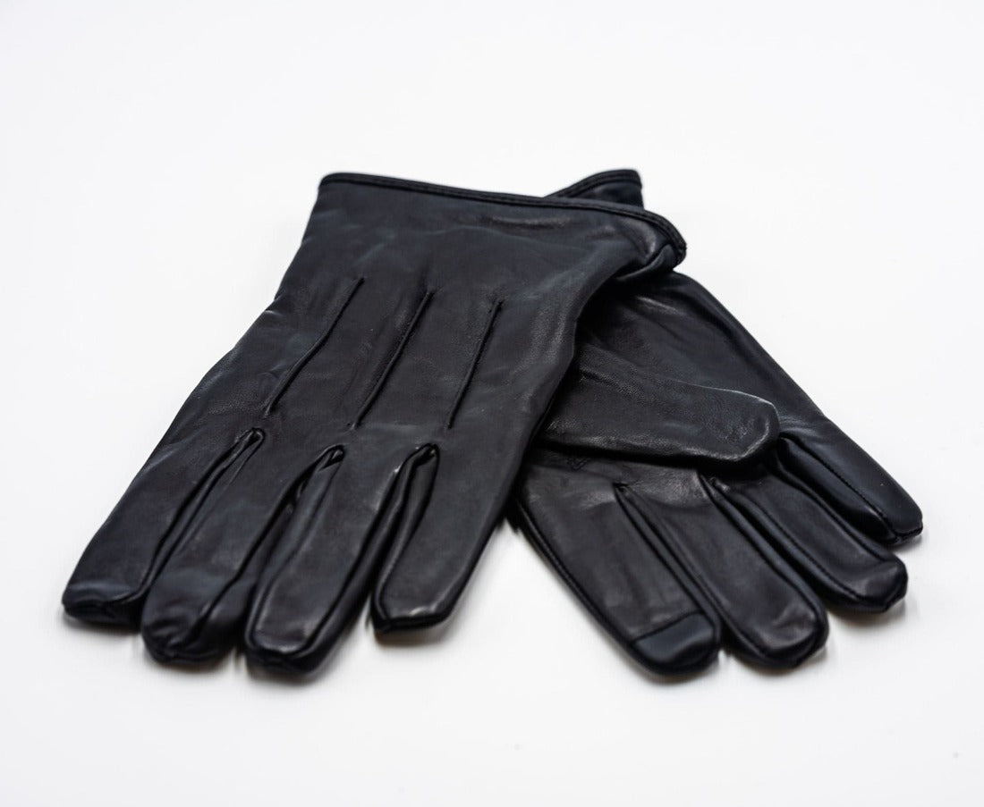 Leather Gloves Men - Black