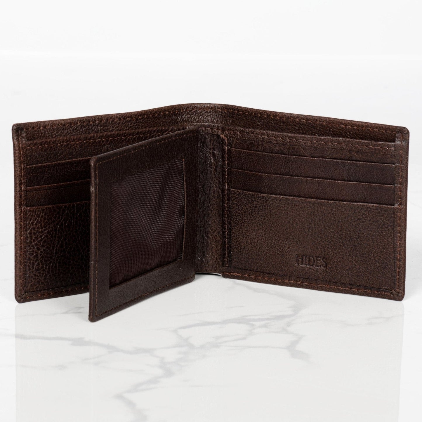 š Mid Wing Leather Wallet - Dark Brown (100% off)