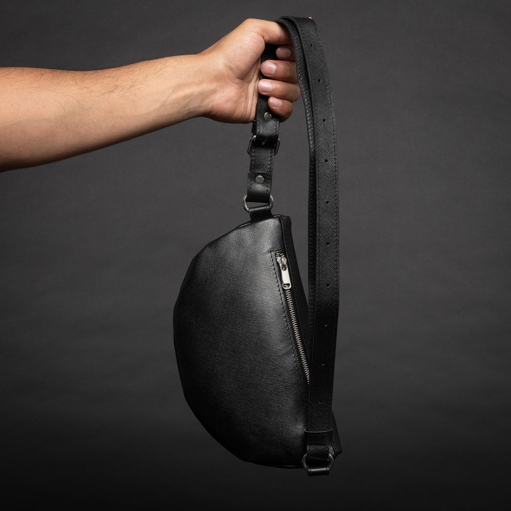 Nexus Leather Belt Bag - Saffiano Black