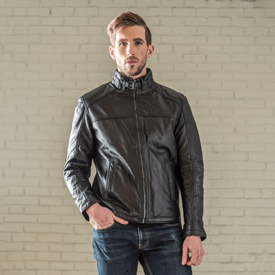 Shop Men's Robbie Leather Jacket - Black | HIDES Canada
