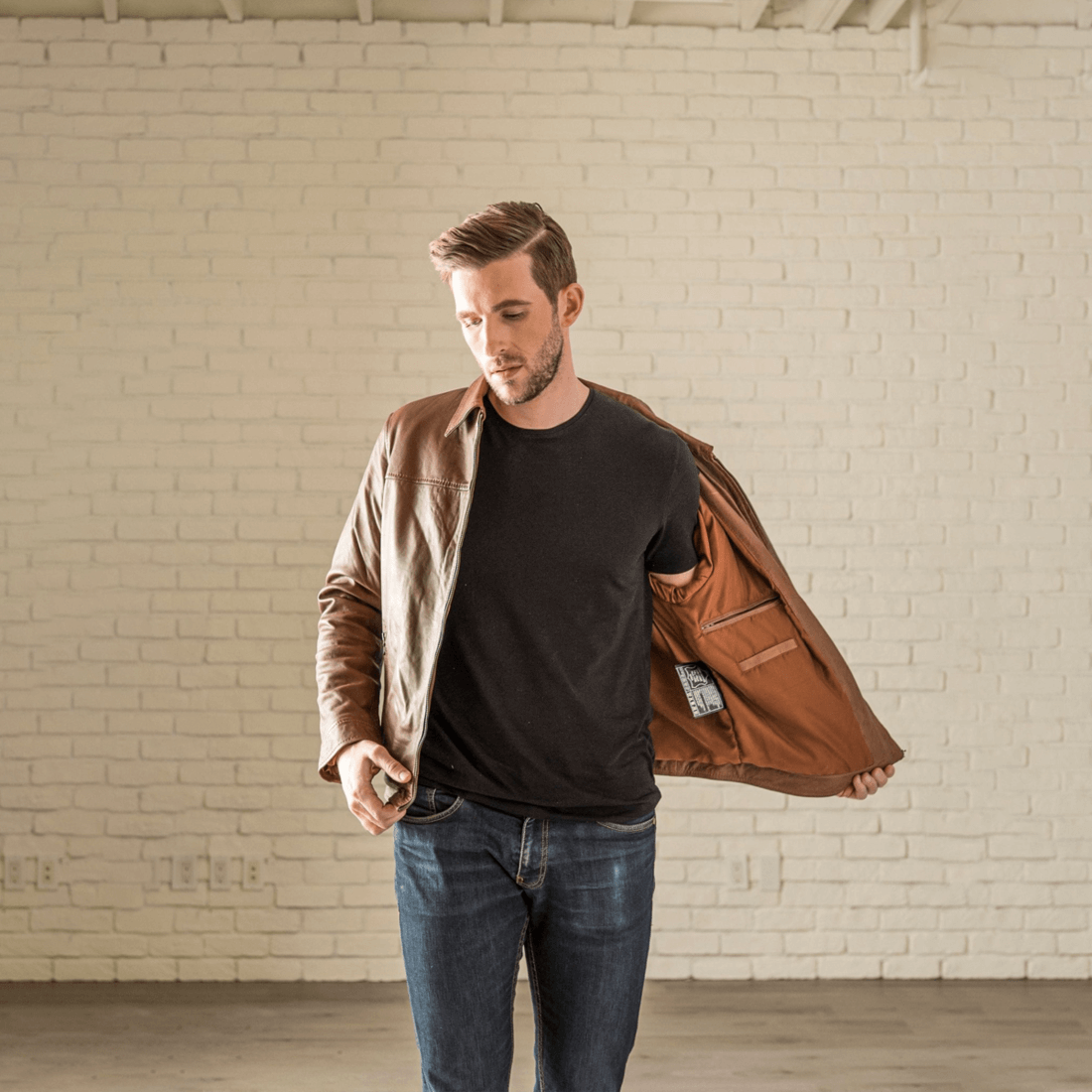 Ted Leather Jacket - Black