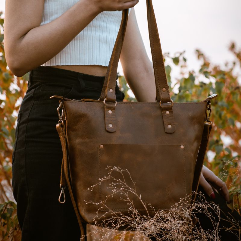 Saddle Brown Tote Bag