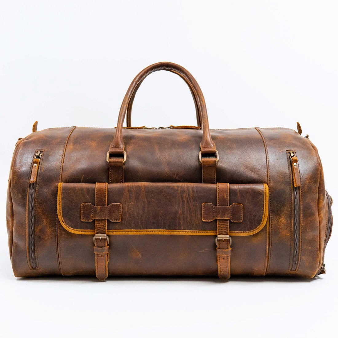 Alpha Leather Duffle | Travel Bag with Shoe Comp - HIDES