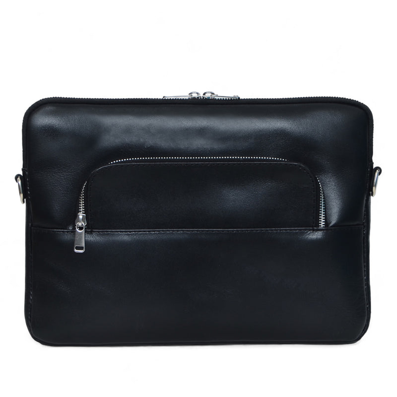 Tech Leather Laptop Sleeve - Black