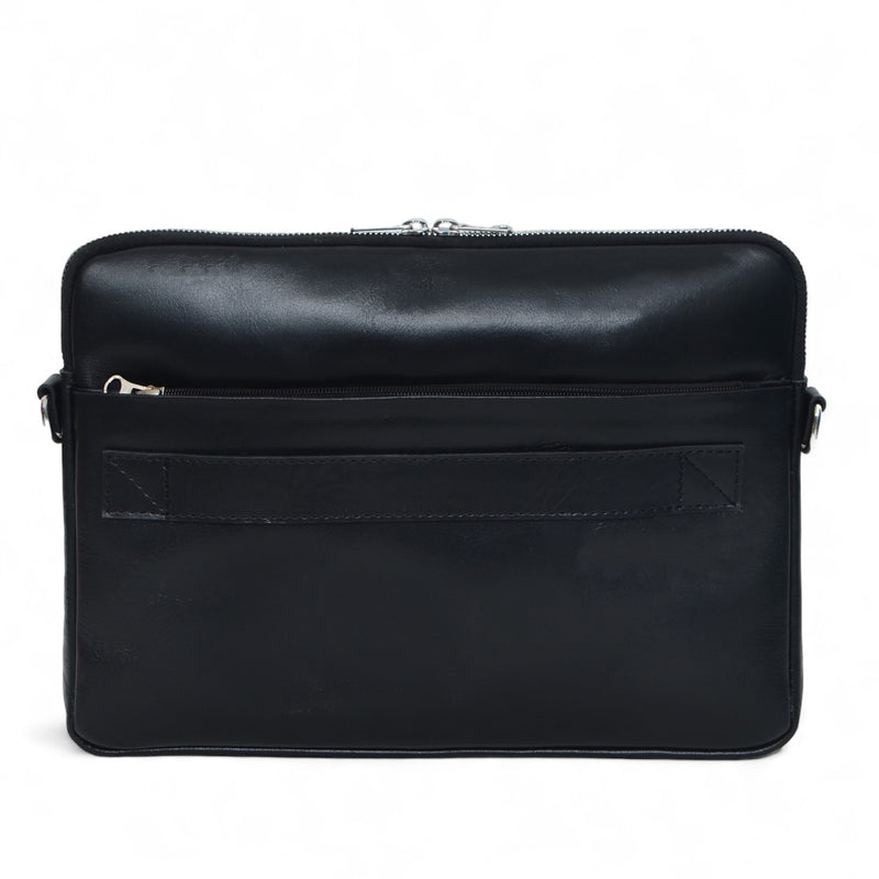 Tech Leather Laptop Sleeve - Black