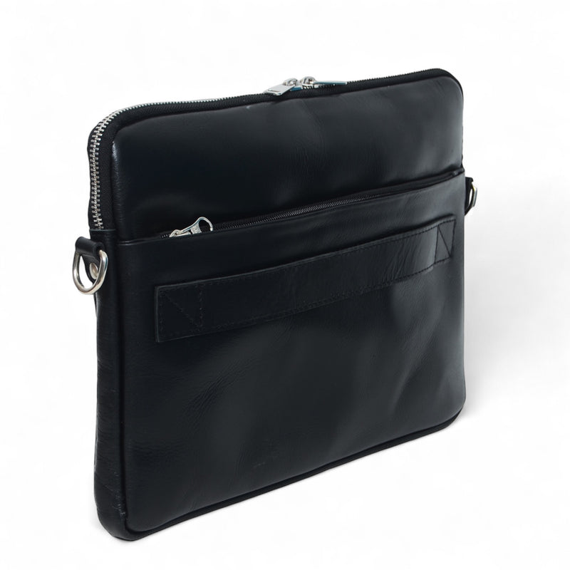 Tech Leather Laptop Sleeve - Black
