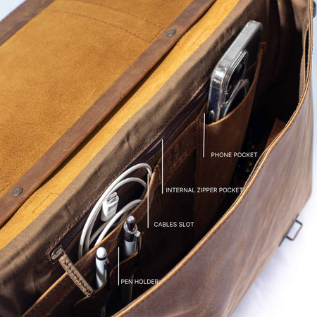 Urban Leather Messenger - Saddle Brown