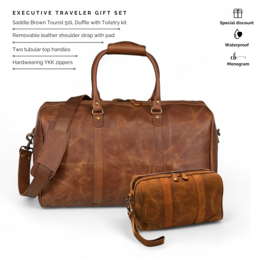 Executive Tourist Gift Set - Saddle Brown