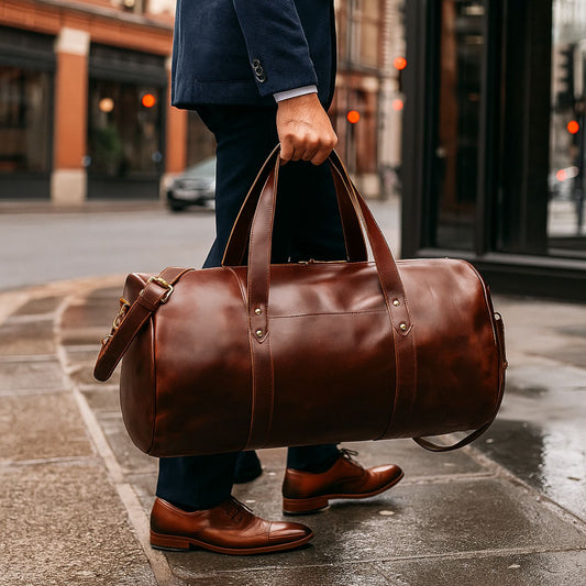 Leather Gym Bag 37L - Mahogany