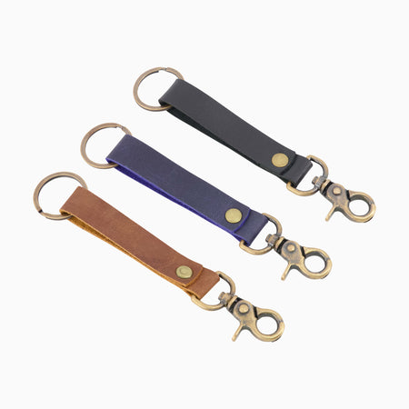 Leather Key Chain - Blue