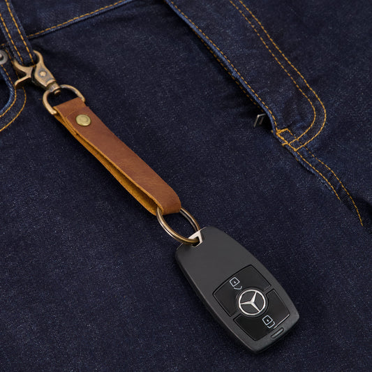 Leather Key Chain - Brown