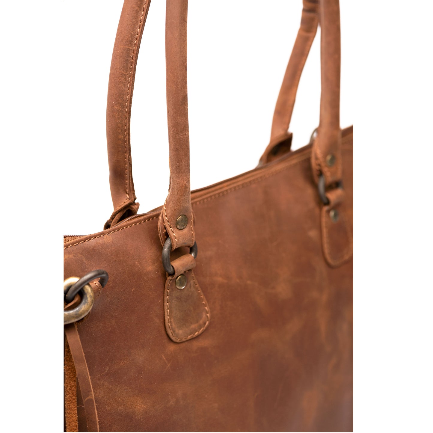 Leather Handbag - Saddle Brown