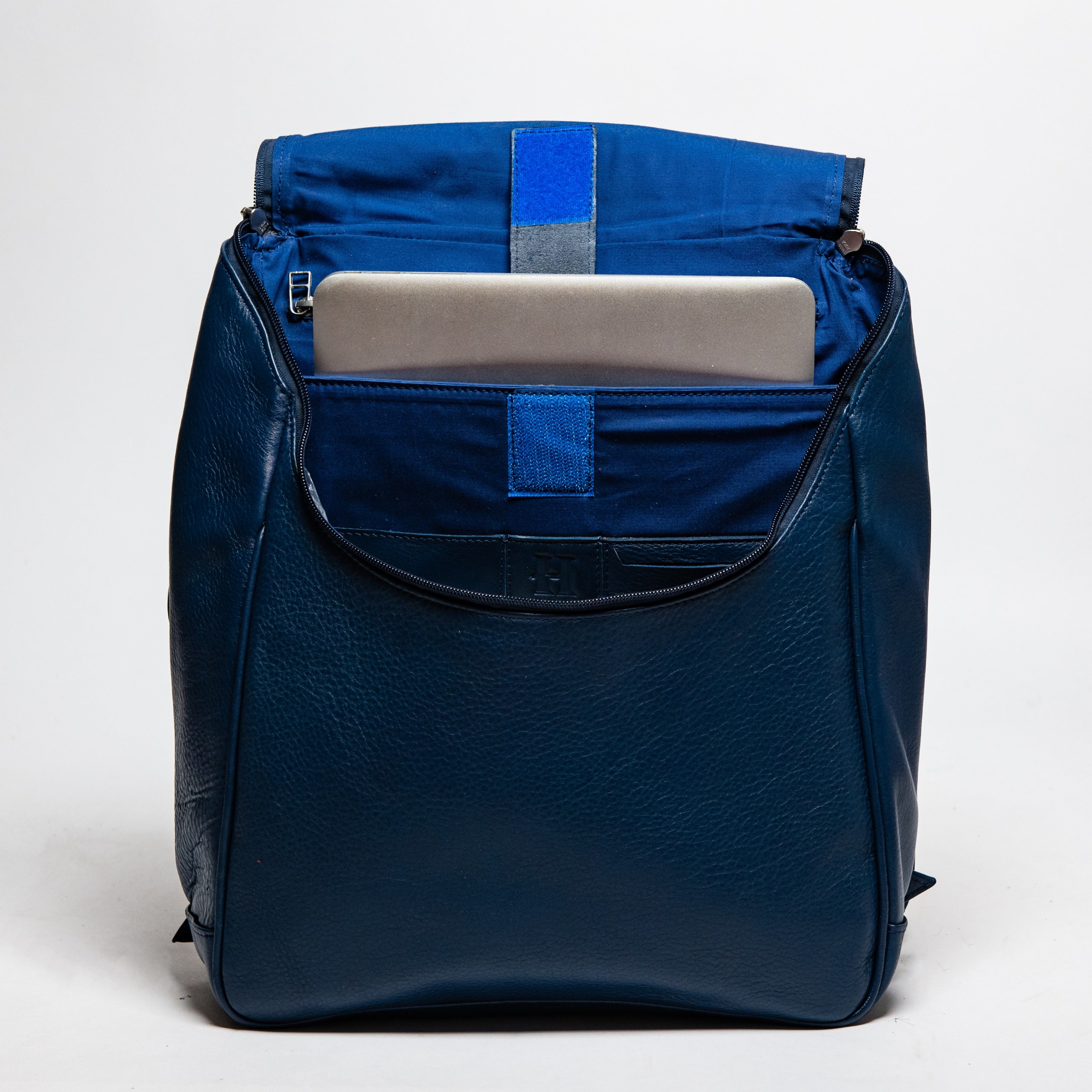 Student Leather Backpack - Blue