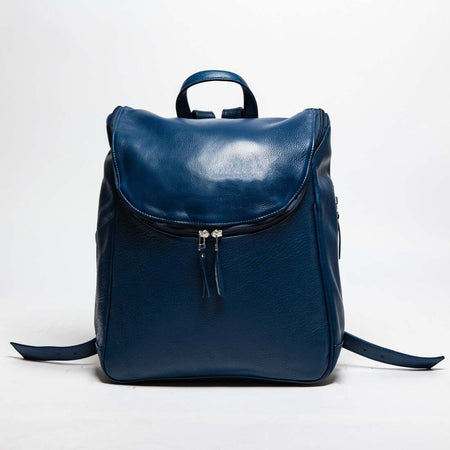 Kelly Leather Backpack - Blue