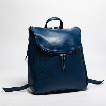 Kelly Leather Backpack - Blue