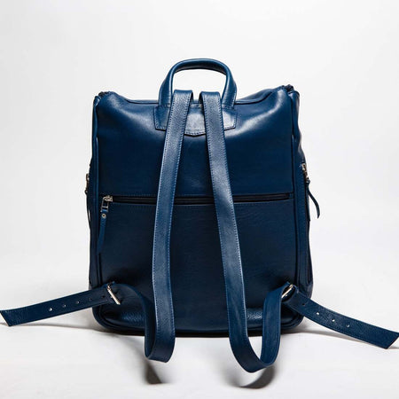 Kelly Leather Backpack - Blue