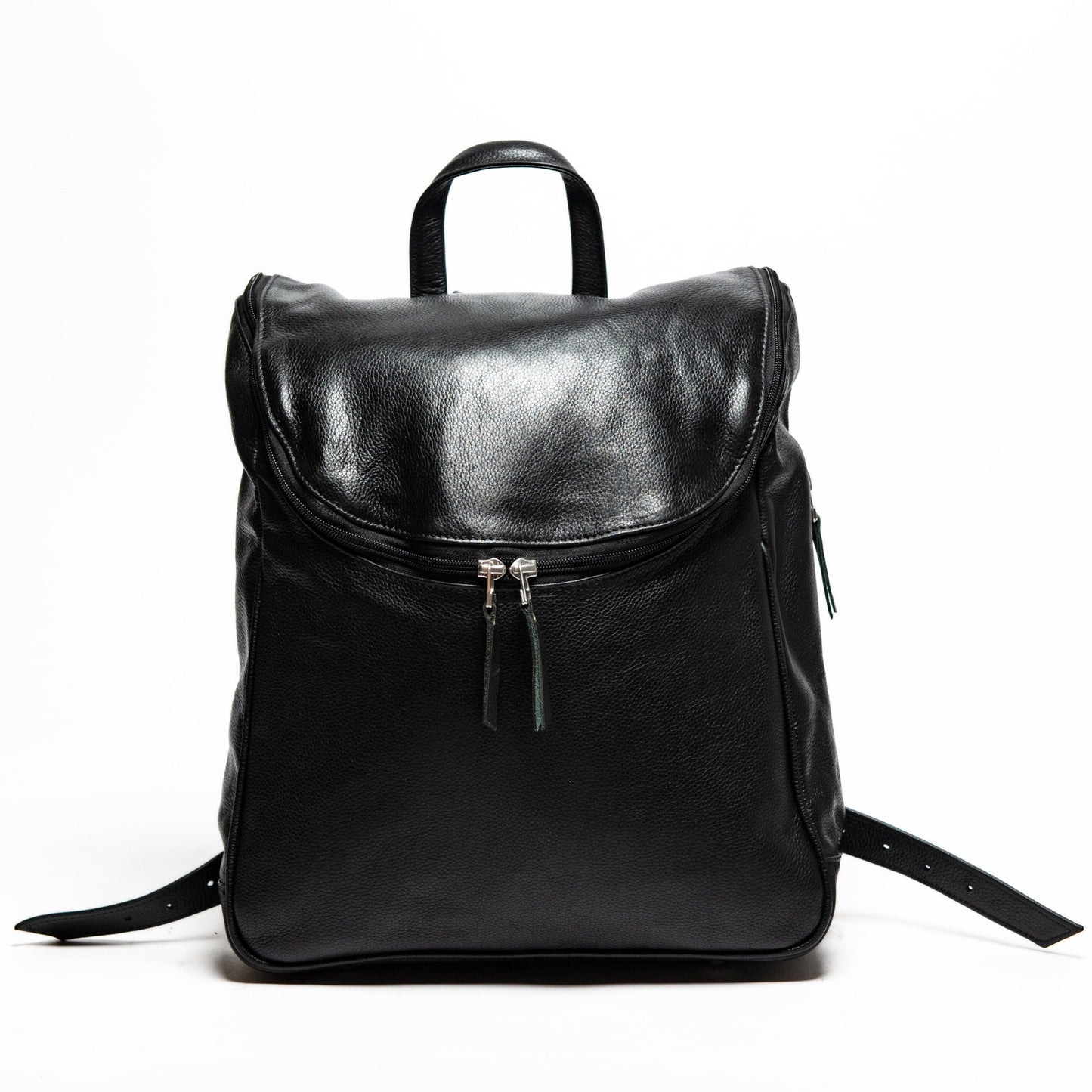 Student Leather Backpack - Black