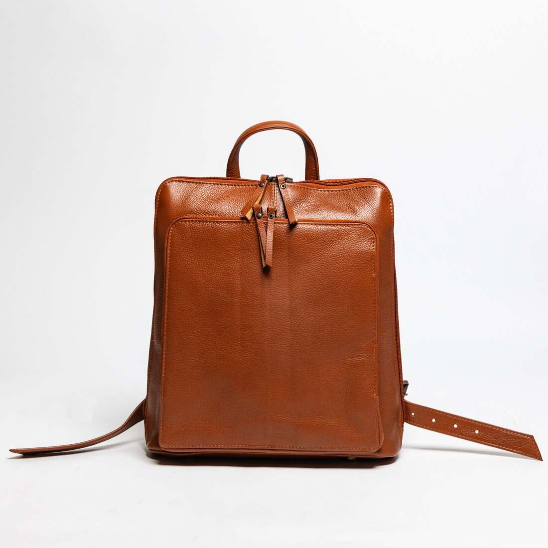 Tech Leather Backpack - Tan