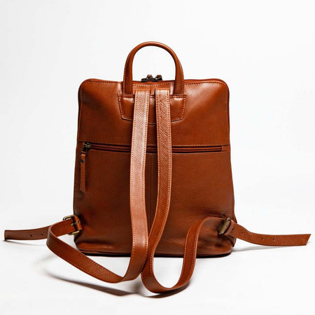 Tech Leather Backpack - Tan