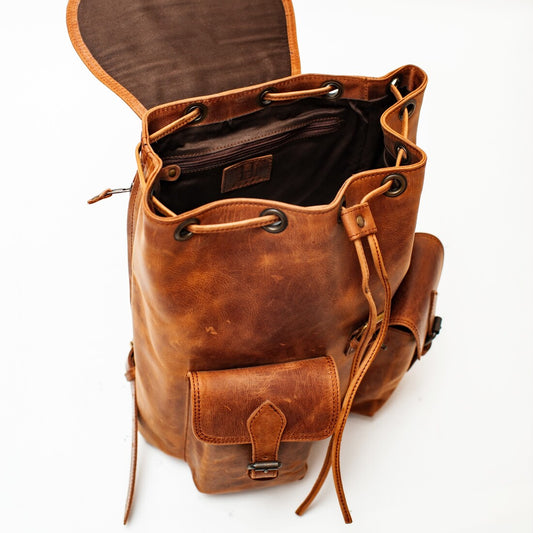 brown leather backpack canada Vintage Roots Tribal Knapsack, Made in KingsPIER vintage Buffalo Grain Full-Grain Leather Backpacks for Daily