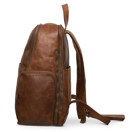 china wholesale leather backpacks micani Minelli Leather Backpack: Rugged Luxe & Eco-Conscious