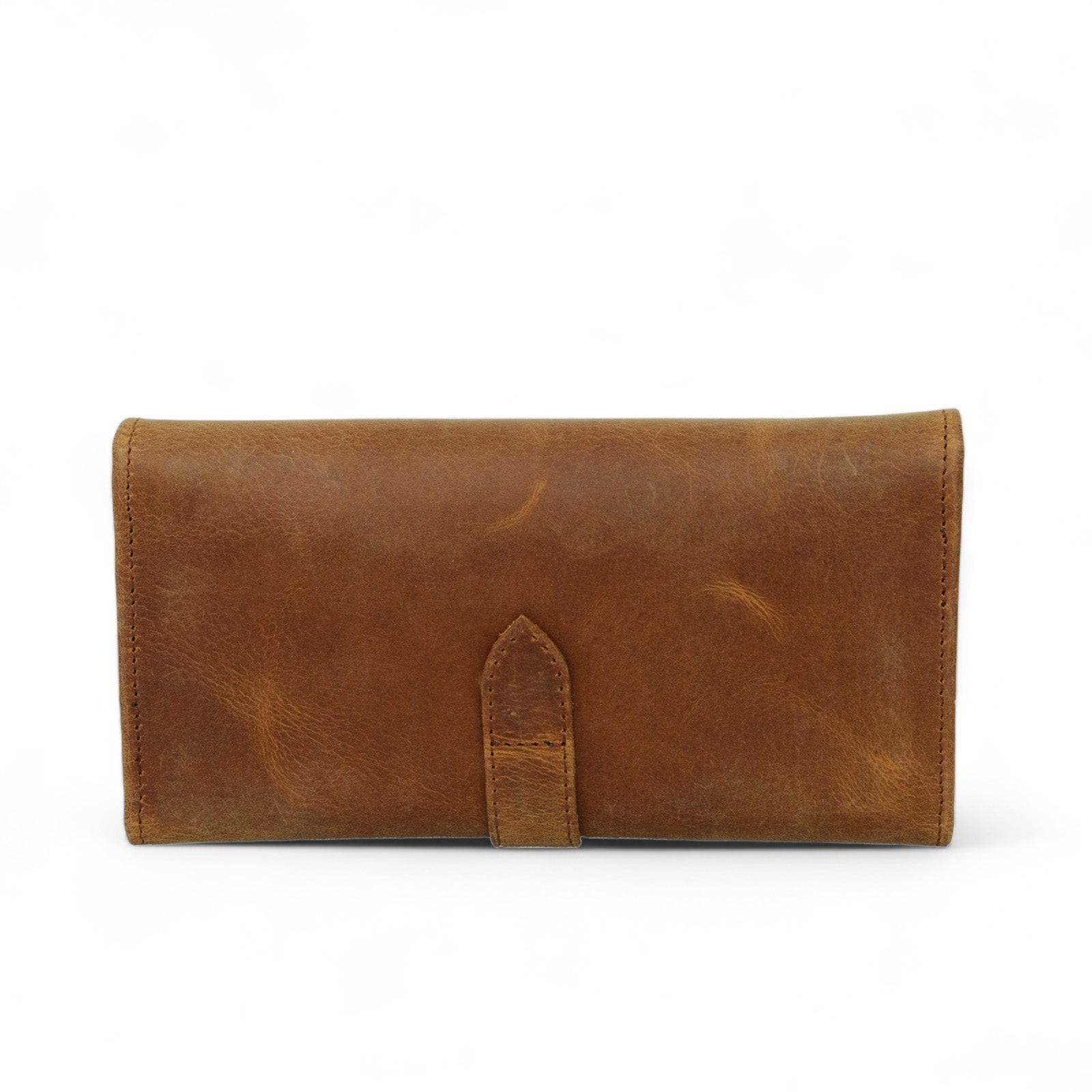 Leather Trifold Wallet - Saddle Brown