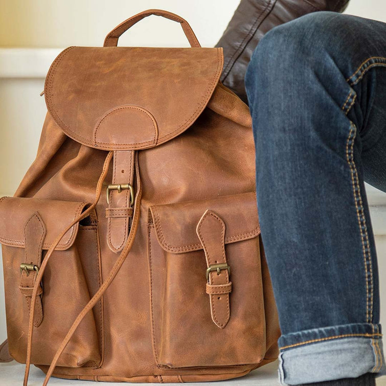 dodge city leather backpack City Leather Backpack