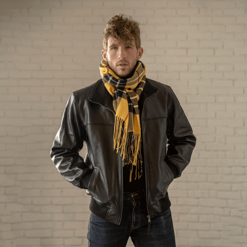 Classic Leather Bomber - Black