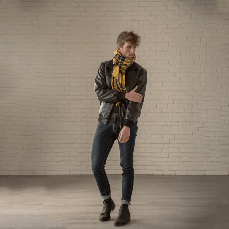 Classic Leather Bomber - Black