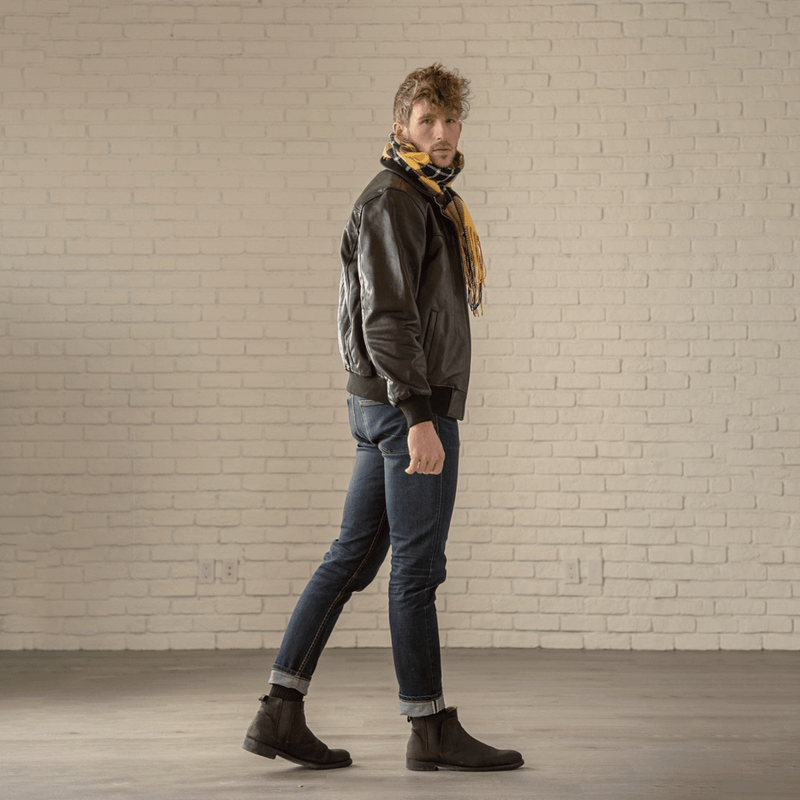 Classic Leather Bomber - Black