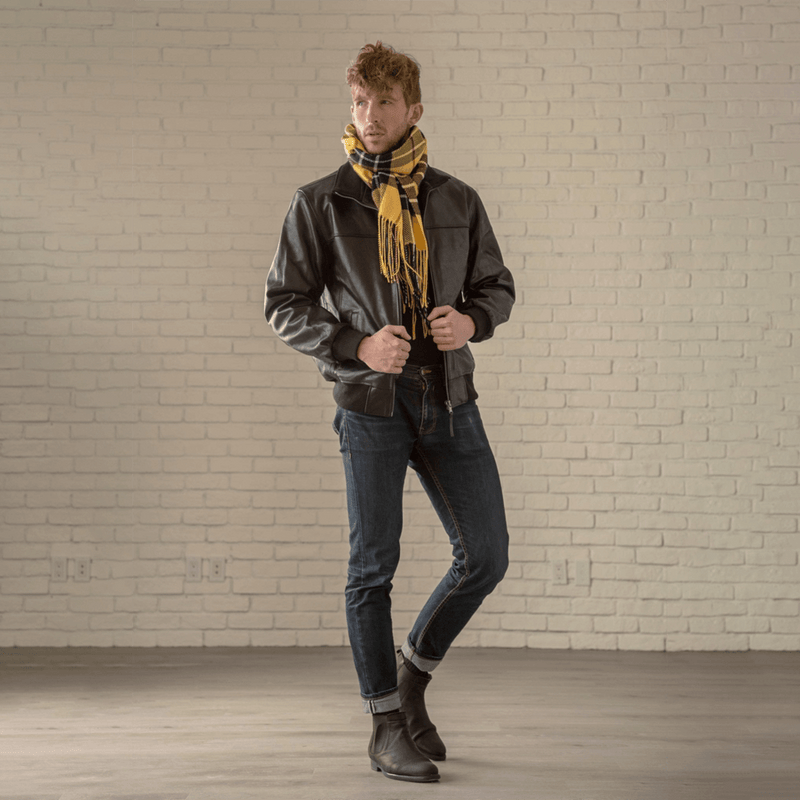 Classic Leather Bomber - Black