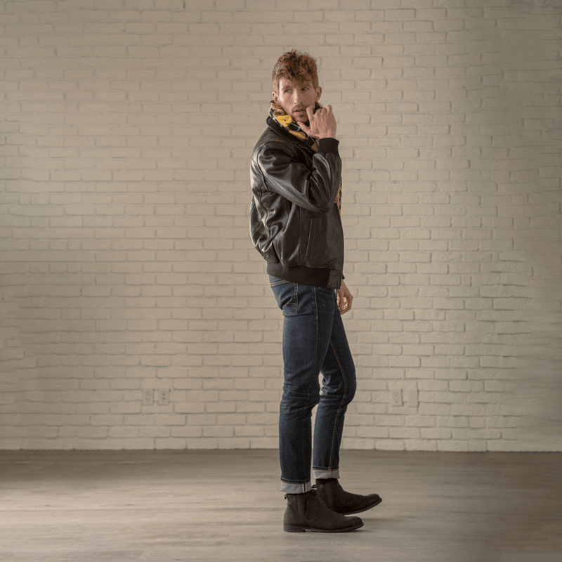 Classic Leather Bomber - Black