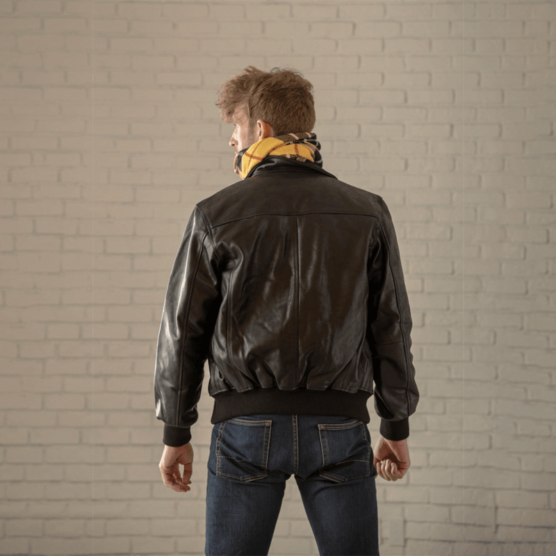 Classic Leather Bomber - Black