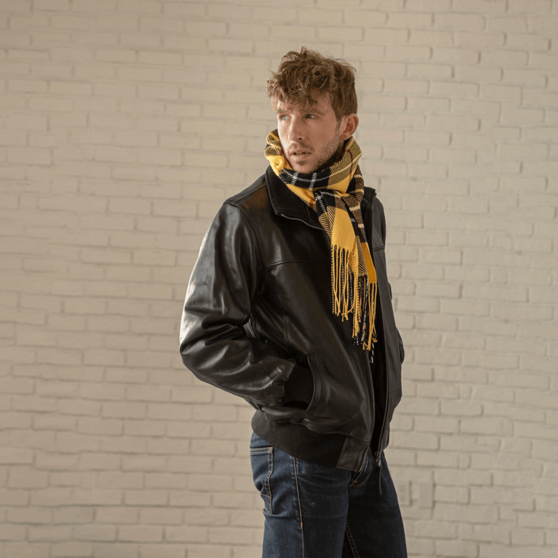 Classic Leather Bomber - Black