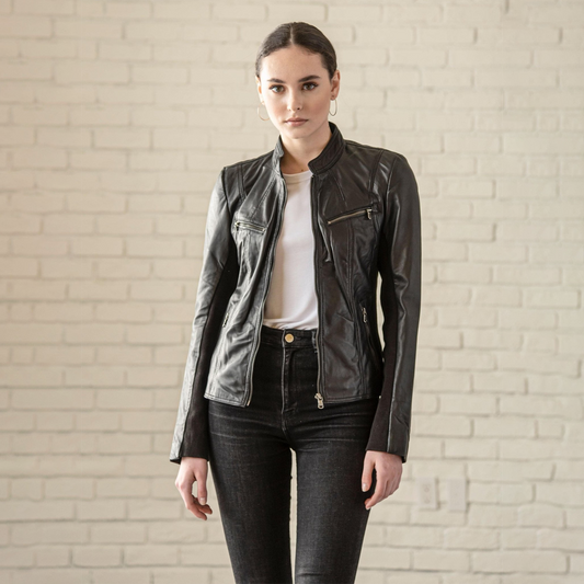 Daisy Leather Jacket - Black