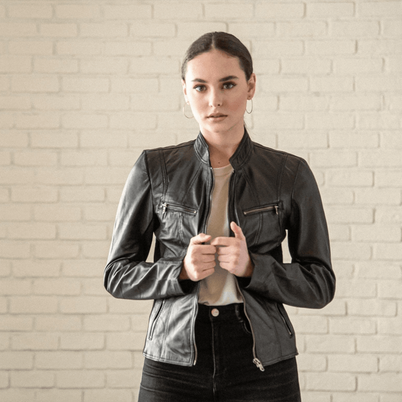 Daisy Leather Jacket - Black