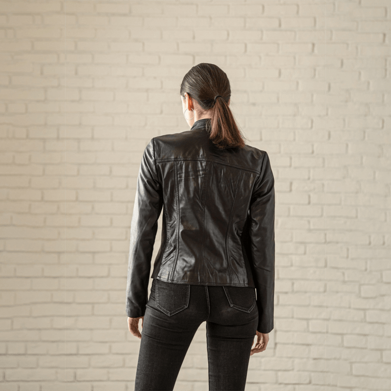 Daisy Leather Jacket - Black