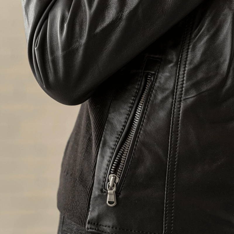 Daisy Leather Jacket - Black