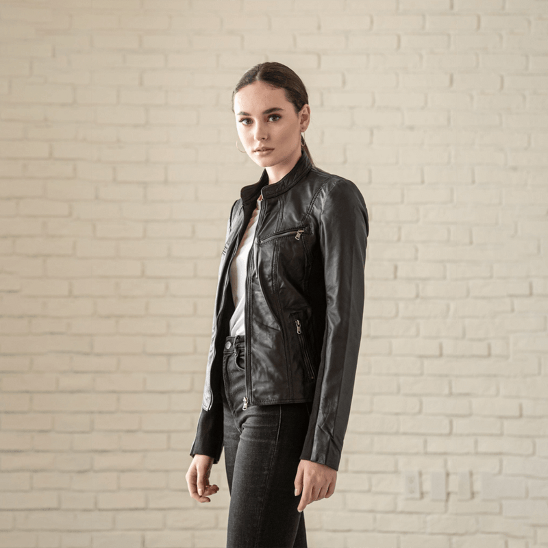 Daisy Leather Jacket - Black