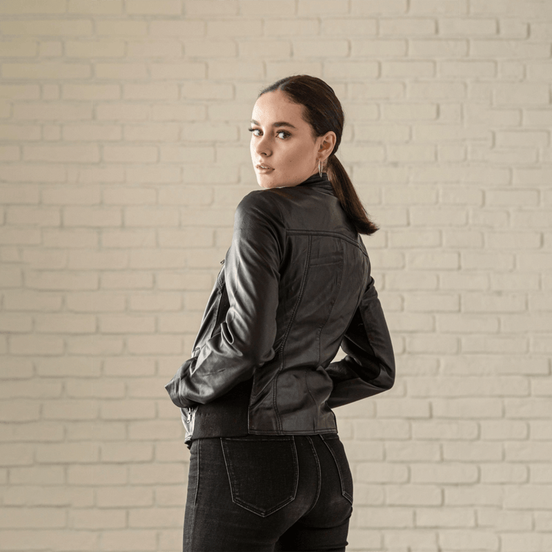 Daisy Leather Jacket - Black