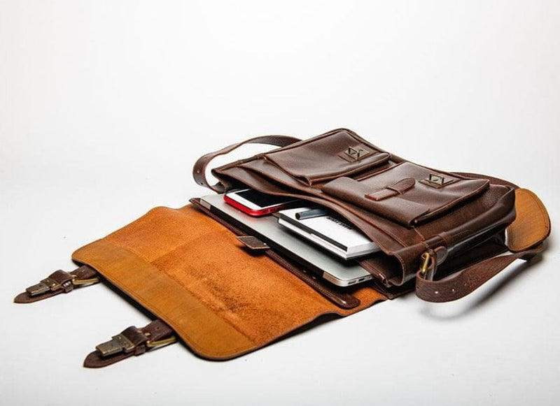 Front Pocket Leather Briefcase - HIDES