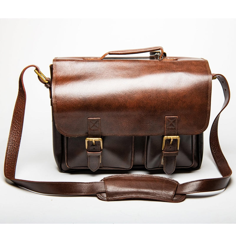 Front Pocket Leather Briefcase - HIDES