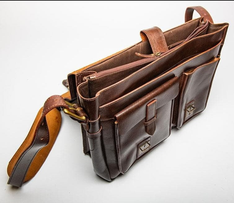 Front Pocket Leather Briefcase - HIDES