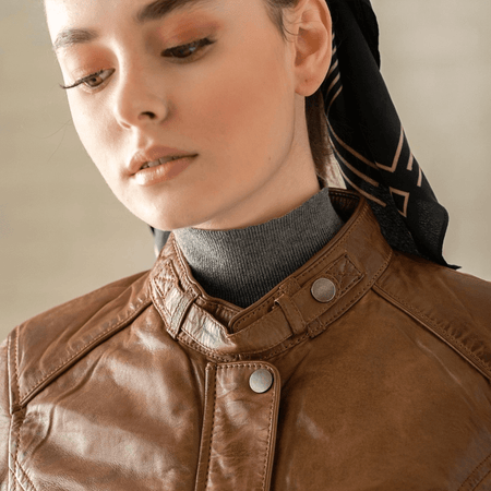 Lamb Leather Coat - Cognac