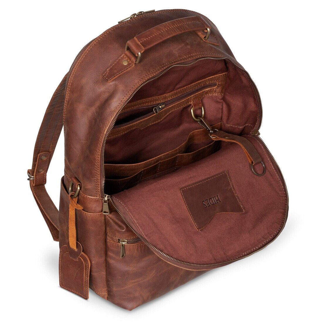 Venque deals Toronto Brown Padded Rucksack W13in H17.5in Twill Leather Backpack